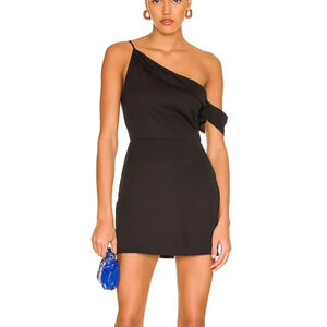 superdown Black One-Shoulder Mini Dress